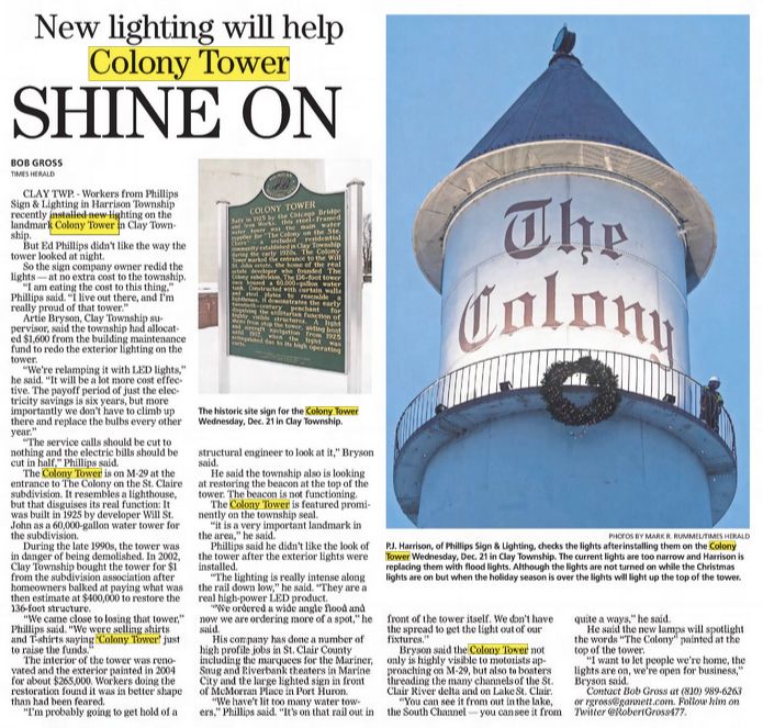 Colony Tower - Jan 2017 Article On Lighting
